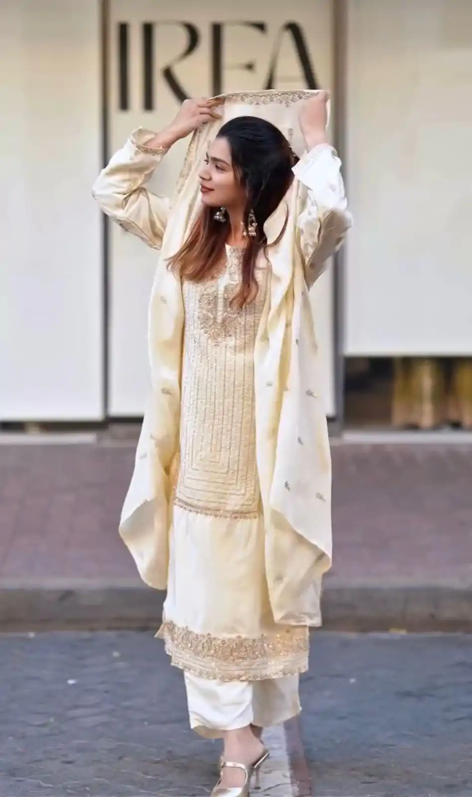 VLM 268 Half White Color Georgette With Embroidery Work Salwar Suit Casual, Wedding, Festive, Events . Expected Delivery  4-6 Working Days @2099/- only      | Jump Suits, Salwar suit, Designer Suits, Casual Suits, Creative suits, Palazzo Suits, Party Wear Suits, Patiala Suits, Straight Suits