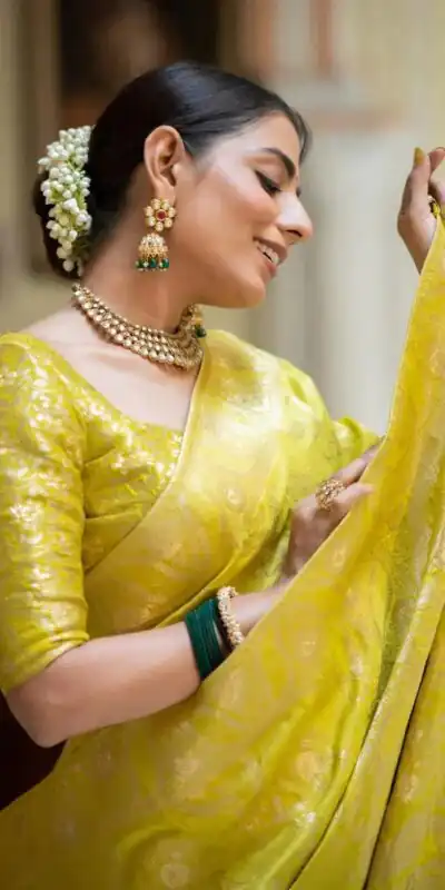 MB 494 Lemon Yellow Color Soft Litchi Silk All Over Weaving Saree Casual, Wedding, Festive, Events . Expected Delivery  4-6 Working Days @1199/- only                                                                                                                                             | Sarees, Bollywood Sarees, Creative Sarees, Designer Sarees, Embroidered Sarees, Ethnic Saree, Modern Digital sarees, Party Wear Sarees