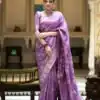 MB 494 Purple Color Soft Litchi Silk All Over Weaving Saree Casual, Wedding, Festive, Events . Expected Delivery  4-6 Working Days @1199/- only                                                                                                                                             | Sarees, Bollywood Sarees, Creative Sarees, Designer Sarees, Embroidered Sarees, Ethnic Saree, Modern Digital sarees, Party Wear Sarees