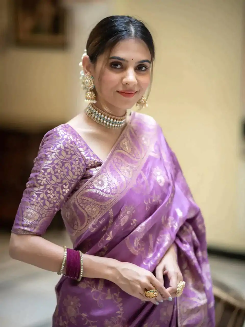 MB 494 Purple Color Soft Litchi Silk All Over Weaving Saree Casual, Wedding, Festive, Events . Expected Delivery  4-6 Working Days @1199/- only                                                                                                                                             | Sarees, Bollywood Sarees, Creative Sarees, Designer Sarees, Embroidered Sarees, Ethnic Saree, Modern Digital sarees, Party Wear Sarees