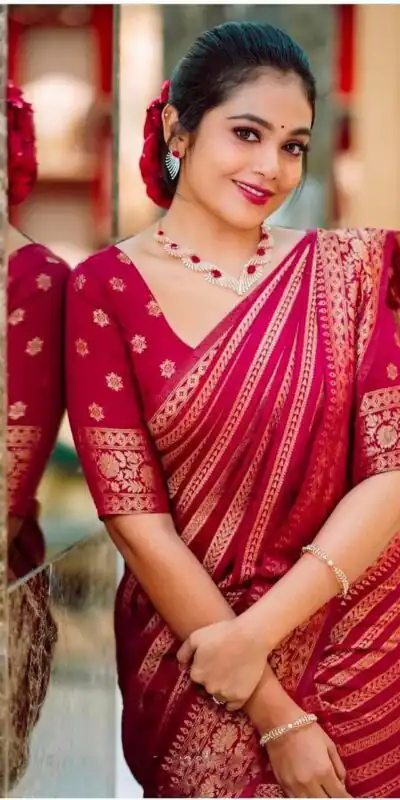 MS 503 Red Color Soft Litchi Silk On All Over Saree Casual, Wedding, Festive, Events . Expected Delivery  4-6 Working Days @1199/- only                                                                                                                                             | Sarees, Bollywood Sarees, Creative Sarees, Designer Sarees, Embroidered Sarees, Ethnic Saree, Modern Digital sarees, Party Wear Sarees