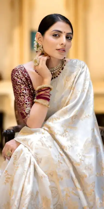 MB 494 White Color Soft Litchi Silk All Over Weaving Saree Casual, Wedding, Festive, Events . Expected Delivery  4-6 Working Days @1199/- only                                                                                                                                             | Sarees, Bollywood Sarees, Creative Sarees, Designer Sarees, Embroidered Sarees, Ethnic Saree, Modern Digital sarees, Party Wear Sarees