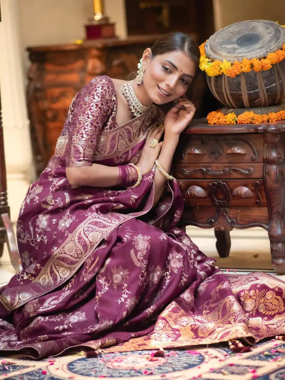 MB 494 Wine Color Soft Litchi Silk All Over Weaving Saree Casual, Wedding, Festive, Events . Expected Delivery  4-6 Working Days @1199/- only                                                                                                                                             | Sarees, Bollywood Sarees, Creative Sarees, Designer Sarees, Embroidered Sarees, Ethnic Saree, Modern Digital sarees, Party Wear Sarees