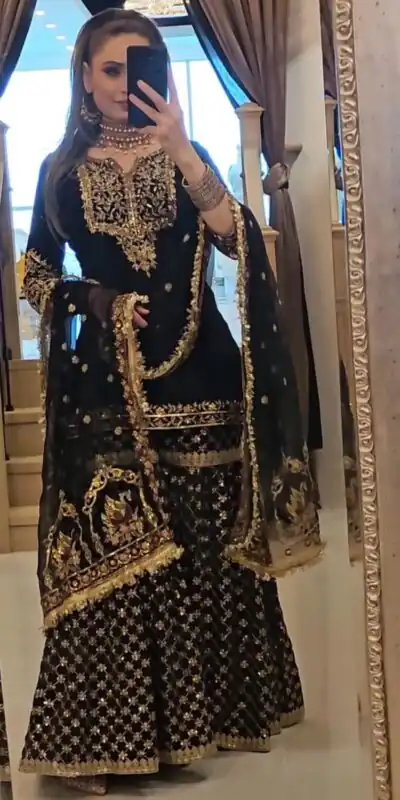 SSR 510 Black Color Georgette Embroidery Sequence Work Salwar Suit Casual, Wedding, Festive, Events . Expected Delivery  4-6 Working Days @2399/- only      | Jump Suits, Salwar suit, Designer Suits, Casual Suits, Creative suits, Palazzo Suits, Party Wear Suits, Patiala Suits, Straight Suits