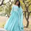 Ram 093 Rama Color Chinon Sequence With Thread Work Gown Casual, Wedding, Party, Festive, Events Etc.4-6 Working Days@ 2049/-only | Gowns, Bollywood Gowns, Creative Gowns, Designer Gowns, Embroidered Gowns, Party Wear Gowns