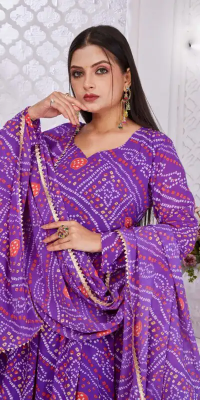 INLI Banno Swag Pink Color Georgette Print With Lace Work Gown Casual, Wedding, Festive, Events . Expected Delivery  4-6 Working Days @1699/- only      | Gowns, Bollywood Gowns, Creative Gowns, Designer Gowns, Embroidered Gowns, Party Wear Gowns