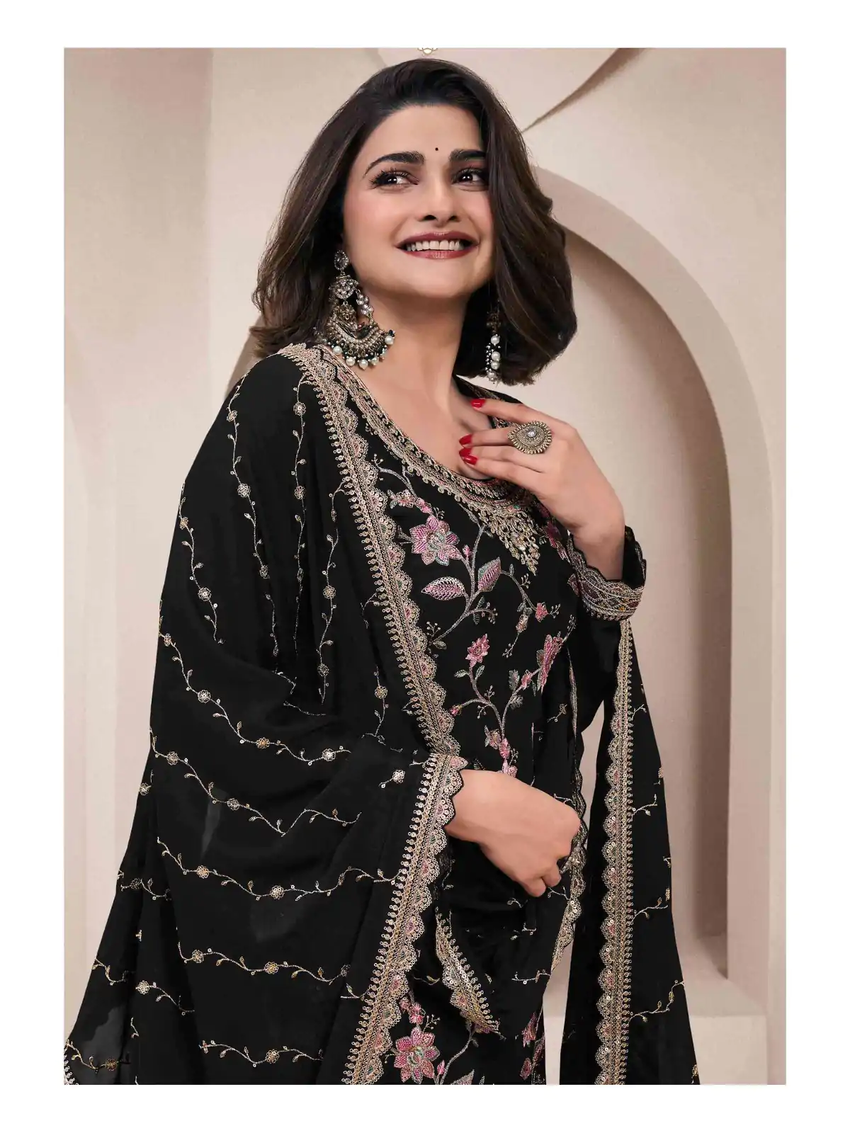 FC 73411 Black Color Chinon Multi Work Salwar Suit Casual, Wedding, Festive, Events . Expected Delivery  4-6 Working Days @2599/- only      | Jump Suits, Salwar suit, Designer Suits, Casual Suits, Creative suits, Palazzo Suits, Party Wear Suits, Patiala Suits, Straight Suits