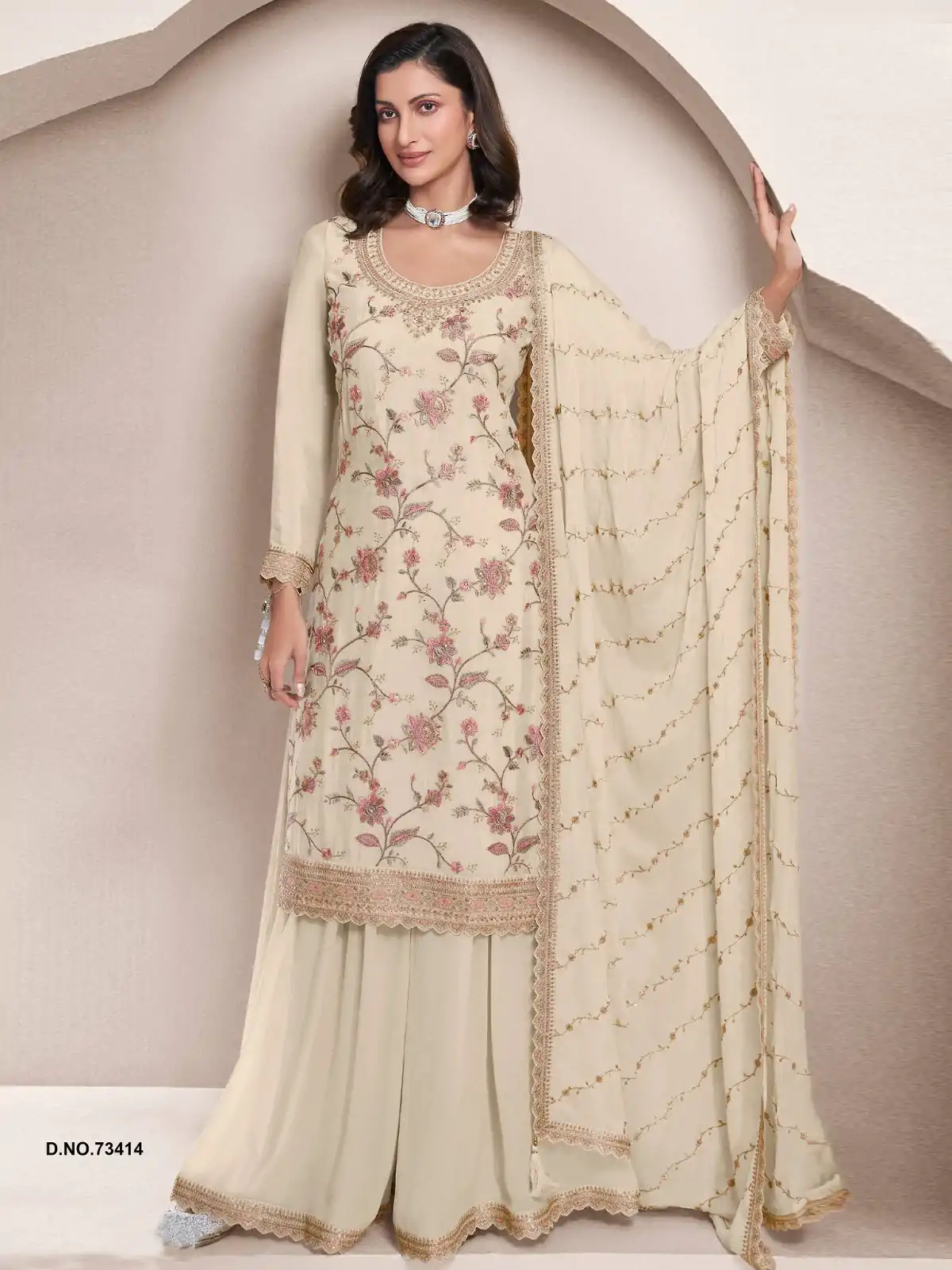 FC 73411 Half White Color Chinon Multi Work Salwar Suit Casual, Wedding, Festive, Events . Expected Delivery  4-6 Working Days @2599/- only      | Jump Suits, Salwar suit, Designer Suits, Casual Suits, Creative suits, Palazzo Suits, Party Wear Suits, Patiala Suits, Straight Suits