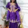 Fancy Purple Color Chinon Silk Embroidery Work Salwar Suit