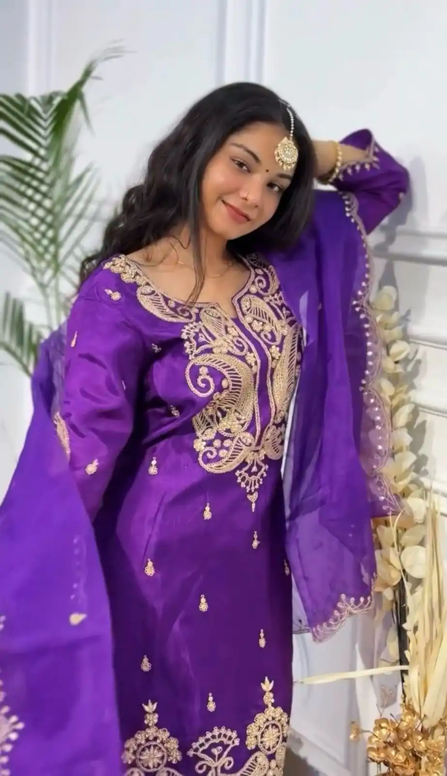 VLM 269 Purple Color Chinon Silk Embroidery Work Salwar Suit Casual, Wedding, Festive, Events . Expected Delivery  4-6 Working Days @2099/- only      | Jump Suits, Salwar suit, Designer Suits, Casual Suits, Creative suits, Palazzo Suits, Party Wear Suits, Patiala Suits, Straight Suits