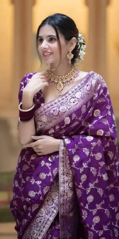 MS 483 Purple Color Soft Litchi Silk Kubera Pattu Saree Casual, Wedding, Festive, Events . Expected Delivery  4-6 Working Days @1199/- only                                                                                                                                             | Sarees, Bollywood Sarees, Creative Sarees, Designer Sarees, Embroidered Sarees, Ethnic Saree, Modern Digital sarees, Party Wear Sarees