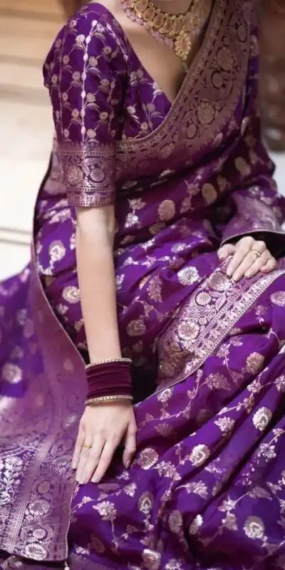 MS 483 Purple Color Soft Litchi Silk Kubera Pattu Saree Casual, Wedding, Festive, Events . Expected Delivery  4-6 Working Days @1199/- only                                                                                                                                             | Sarees, Bollywood Sarees, Creative Sarees, Designer Sarees, Embroidered Sarees, Ethnic Saree, Modern Digital sarees, Party Wear Sarees