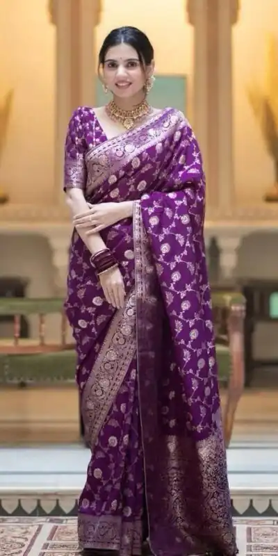 MS 483 Purple Color Soft Litchi Silk Kubera Pattu Saree Casual, Wedding, Festive, Events . Expected Delivery  4-6 Working Days @1199/- only                                                                                                                                             | Sarees, Bollywood Sarees, Creative Sarees, Designer Sarees, Embroidered Sarees, Ethnic Saree, Modern Digital sarees, Party Wear Sarees