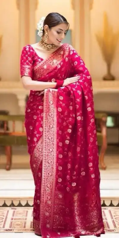 MS 483 Rani Pink Color Soft Litchi Silk Kubera Pattu Saree Casual, Wedding, Festive, Events . Expected Delivery  4-6 Working Days @1199/- only                                                                                                                                             | Sarees, Bollywood Sarees, Creative Sarees, Designer Sarees, Embroidered Sarees, Ethnic Saree, Modern Digital sarees, Party Wear Sarees