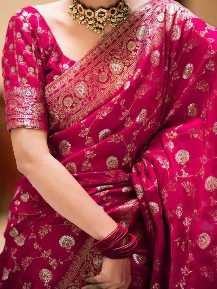 MS 483 Rani Pink Color Soft Litchi Silk Kubera Pattu Saree Casual, Wedding, Festive, Events . Expected Delivery  4-6 Working Days @1199/- only                                                                                                                                             | Sarees, Bollywood Sarees, Creative Sarees, Designer Sarees, Embroidered Sarees, Ethnic Saree, Modern Digital sarees, Party Wear Sarees