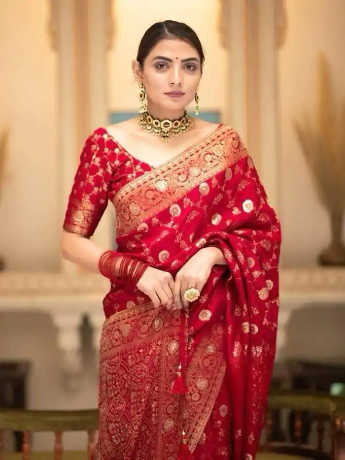 MS 483 Red Color Soft Litchi Silk Kubera Pattu Saree Casual, Wedding, Festive, Events . Expected Delivery  4-6 Working Days @1199/- only                                                                                                                                             | Sarees, Bollywood Sarees, Creative Sarees, Designer Sarees, Embroidered Sarees, Ethnic Saree, Modern Digital sarees, Party Wear Sarees