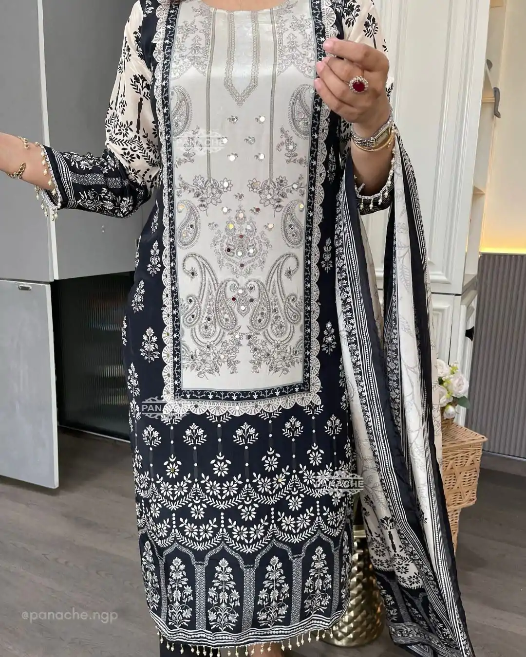 BE 337 White Color Chinon Printed Mirror Work Salwar Suit Casual, Wedding, Festive, Events . Expected Delivery  4-6 Working Days @1799/- only      | Jump Suits, Salwar suit, Designer Suits, Casual Suits, Creative suits, Palazzo Suits, Party Wear Suits, Patiala Suits, Straight Suits