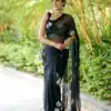 Fantastic Black Color Soft Georgette Silk All Over Saree