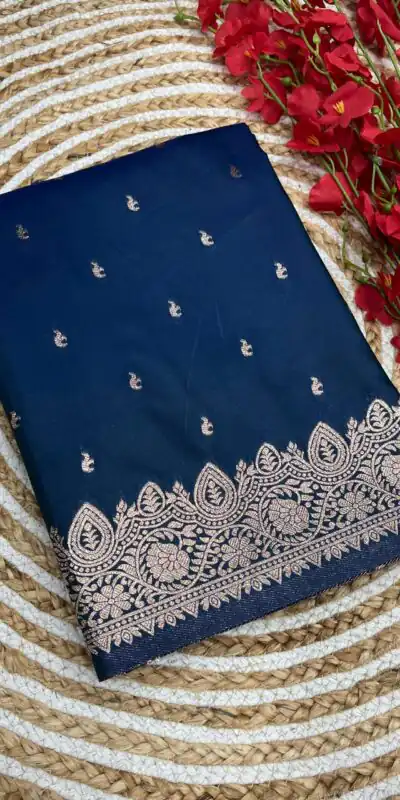 MB 1131 Navy Blue Color Banarasi Silk Zari Weaving Rich Pallu Saree Casual, Wedding, Festive, Events . Expected Delivery  4-6 Working Days @1899/- only                                                                                                                                             | Sarees, Bollywood Sarees, Creative Sarees, Designer Sarees, Embroidered Sarees, Ethnic Saree, Modern Digital sarees, Party Wear Sarees