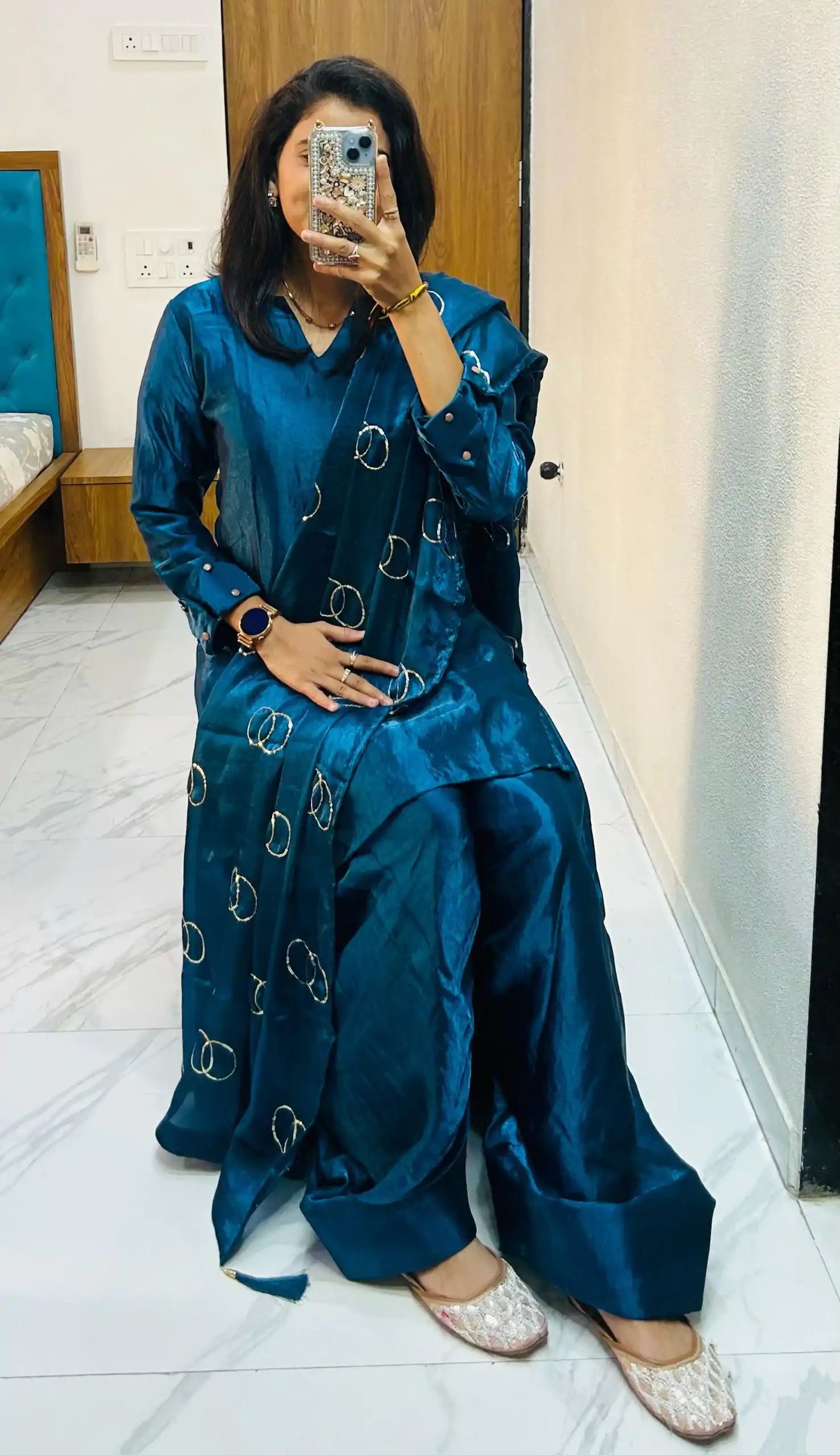 BE 341 Rama Blue Color Fendi Silk Salwar Suit Casual, Wedding, Festive, Events . Expected Delivery  4-6 Working Days @1849/- only      | Jump Suits, Salwar suit, Designer Suits, Casual Suits, Creative suits, Palazzo Suits, Party Wear Suits, Patiala Suits, Straight Suits