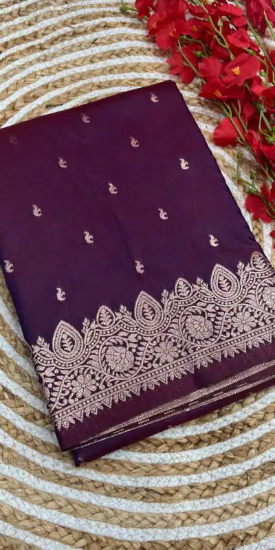 MB 1131 Wine Color Banarasi Silk Zari Weaving Rich Pallu Saree Casual, Wedding, Festive, Events . Expected Delivery  4-6 Working Days @1899/- only                                                                                                                                             | Sarees, Bollywood Sarees, Creative Sarees, Designer Sarees, Embroidered Sarees, Ethnic Saree, Modern Digital sarees, Party Wear Sarees