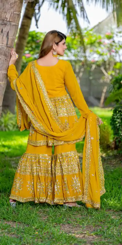 Ram 094 Yellow Color Georgette 7mm Sequence Work Salwar Suit Casual, Wedding, Festive, Events . Expected Delivery  4-6 Working Days @2349/- only      | Jump Suits, Salwar suit, Designer Suits, Casual Suits, Creative suits, Palazzo Suits, Party Wear Suits, Patiala Suits, Straight Suits