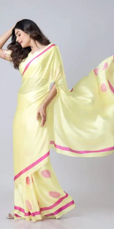 ST 1102B Lemon Yellow Color Japan Satin Digital Print Work Saree Casual, Wedding, Festive, Events . Expected Delivery  4-6 Working Days @1849/- only      | Sarees, Bollywood Sarees, Creative Sarees, Designer Sarees, Embroidered Sarees, Ethnic Saree, Modern Digital sarees, Party Wear Sarees