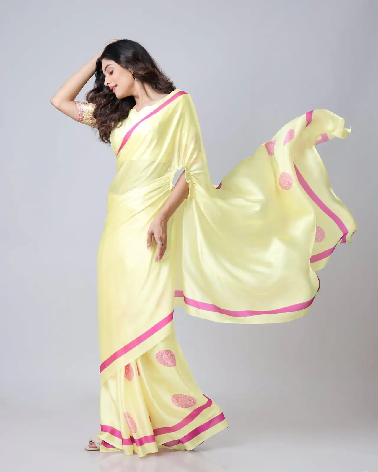 ST 1102B Lemon Yellow Color Japan Satin Digital Print Work Saree Casual, Wedding, Festive, Events . Expected Delivery  4-6 Working Days @1849/- only      | Sarees, Bollywood Sarees, Creative Sarees, Designer Sarees, Embroidered Sarees, Ethnic Saree, Modern Digital sarees, Party Wear Sarees