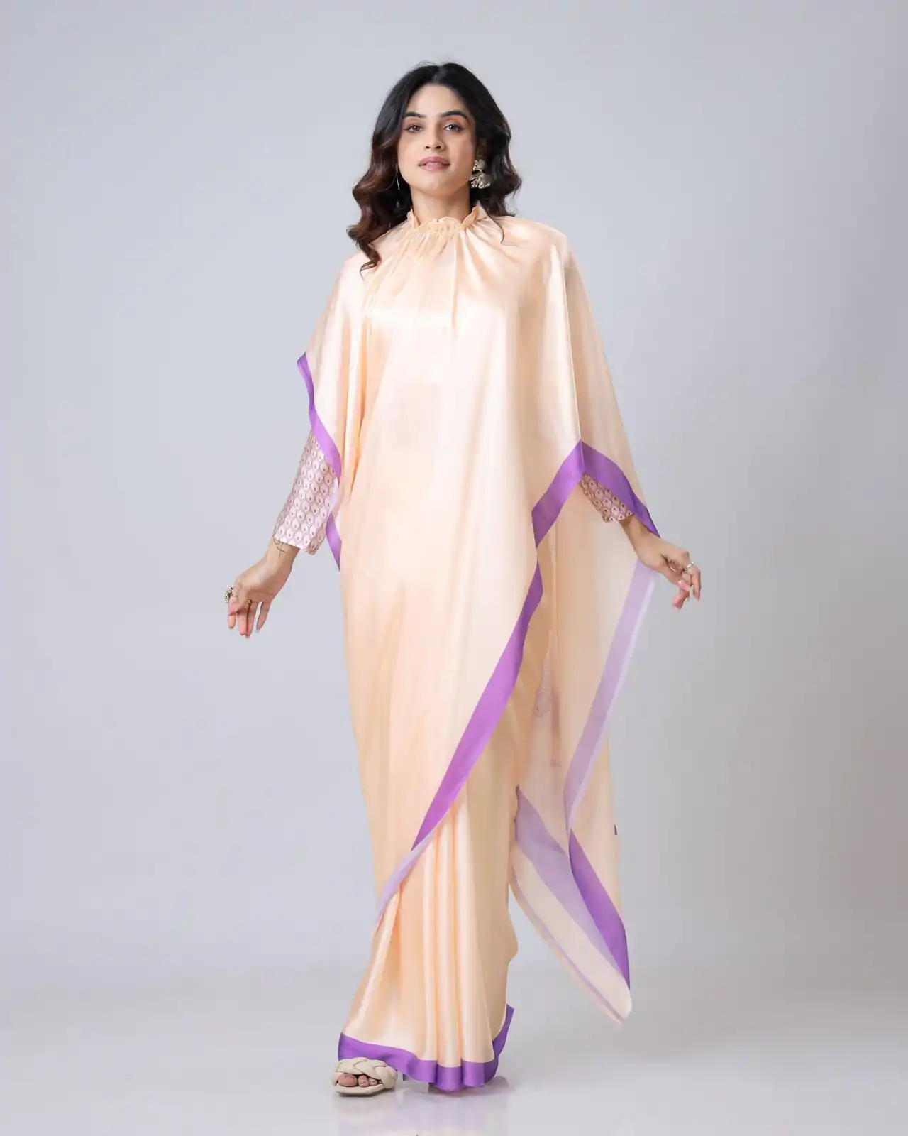 ST 1102B Light Peach Color Japan Satin Digital Print Work Saree Casual, Wedding, Festive, Events . Expected Delivery  4-6 Working Days @1849/- only      | Sarees, Bollywood Sarees, Creative Sarees, Designer Sarees, Embroidered Sarees, Ethnic Saree, Modern Digital sarees, Party Wear Sarees