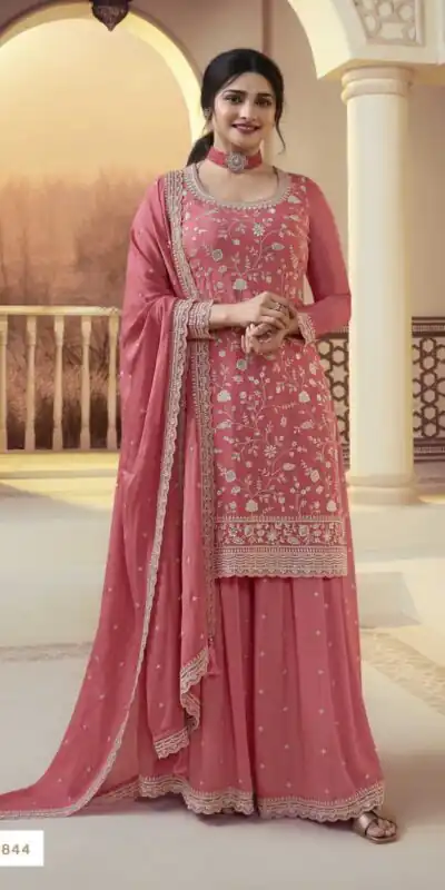 FC 66841 Peach Color Chinon Embroidery Multi Work Salwar Suit Casual, Wedding, Party, Festive, Events Etc.4-6 Working Days@ 2299/-only | Jump Suits, Salwar suit, Designer Suits, Casual Suits, Creative suits, Palazzo Suits, Party Wear Suits, Patiala Suits, Straight Suits
