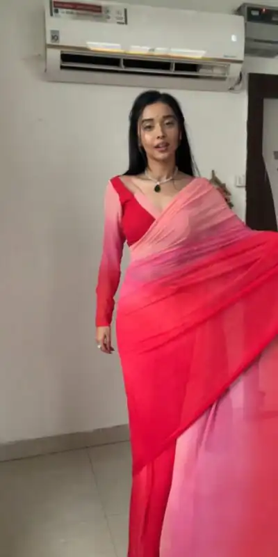  SC 226 Pink Red Color Soft Georgette Silk Ready To Wear Saree Casual, Wedding, Festive, Events . Expected Delivery  4-6 Working Days @1549/- only                                                                                                                                             | Sarees, Bollywood Sarees, Creative Sarees, Designer Sarees, Embroidered Sarees, Ethnic Saree, Modern Digital sarees, Party Wear Sarees