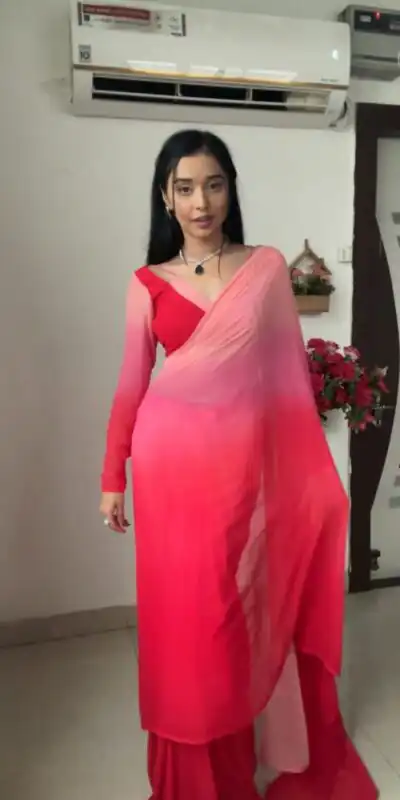  SC 226 Pink Red Color Soft Georgette Silk Ready To Wear Saree Casual, Wedding, Festive, Events . Expected Delivery  4-6 Working Days @1549/- only                                                                                                                                             | Sarees, Bollywood Sarees, Creative Sarees, Designer Sarees, Embroidered Sarees, Ethnic Saree, Modern Digital sarees, Party Wear Sarees