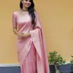 KP 4074 Pink  Color Lichi Silk Jacquard Work On All Over Saree Casual, Wedding, Festive, Events . Expected Delivery  4-6 Working Days @1399/- only                                                                                                                                           | Sarees, Bollywood Sarees, Creative Sarees, Designer Sarees, Embroidered Sarees, Ethnic Saree, Modern Digital sarees, Party Wear Sarees