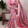 YNF 7019 Pink Color Tushar Silk With Viscose Border Printed Saree Casual, Wedding, Festive, Events . Expected Delivery  4-6 Working Days @1699/- only                                                                                                                                           | Sarees, Bollywood Sarees, Creative Sarees, Designer Sarees, Embroidered Sarees, Ethnic Saree, Modern Digital sarees, Party Wear Sarees