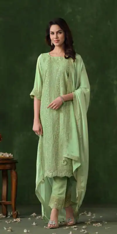 FC 6021 Pista Color Rangoli Coding Sequence Work Salwar Suit Casual, Wedding, Party, Festive, Events Etc.4-6 Working Days@ 2699/-only | Jump Suits, Salwar suit, Designer Suits, Casual Suits, Creative suits, Palazzo Suits, Party Wear Suits, Patiala Suits, Straight Suits