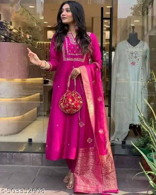 MF 749 Rani pink Color Roman Silk Coding Work Salwar Suit Casual, Wedding, Party, Festive, Events Etc.4-6 Working Days@ 1699/-only | Jump Suits, Salwar suit, Designer Suits, Casual Suits, Creative suits, Palazzo Suits, Party Wear Suits, Patiala Suits, Straight Suits