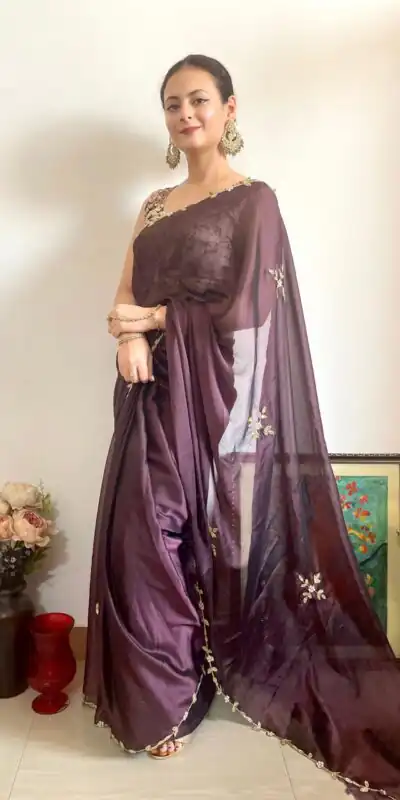  AC Resham Brown Color Rangoli Silk Handwork Cutwork Pearl Saree Casual, Wedding, Festive, Events . Expected Delivery  4-6 Working Days @1999/- only                                                                                                                                             | Sarees, Bollywood Sarees, Creative Sarees, Designer Sarees, Embroidered Sarees, Ethnic Saree, Modern Digital sarees, Party Wear Sarees