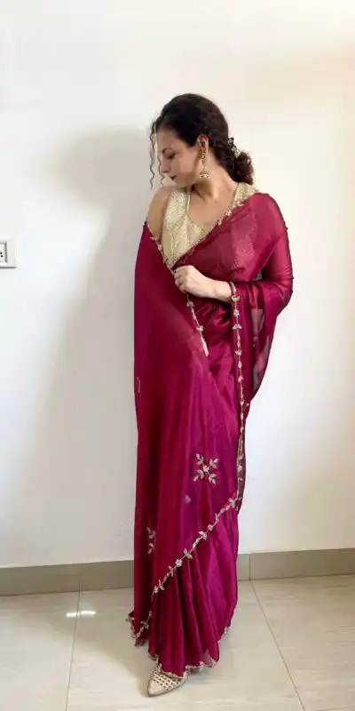  AC Resham Rani Pink Color Rangoli Silk Handwork Cutwork Pearl Saree Casual, Wedding, Festive, Events . Expected Delivery  4-6 Working Days @1999/- only                                                                                                                                             | Sarees, Bollywood Sarees, Creative Sarees, Designer Sarees, Embroidered Sarees, Ethnic Saree, Modern Digital sarees, Party Wear Sarees