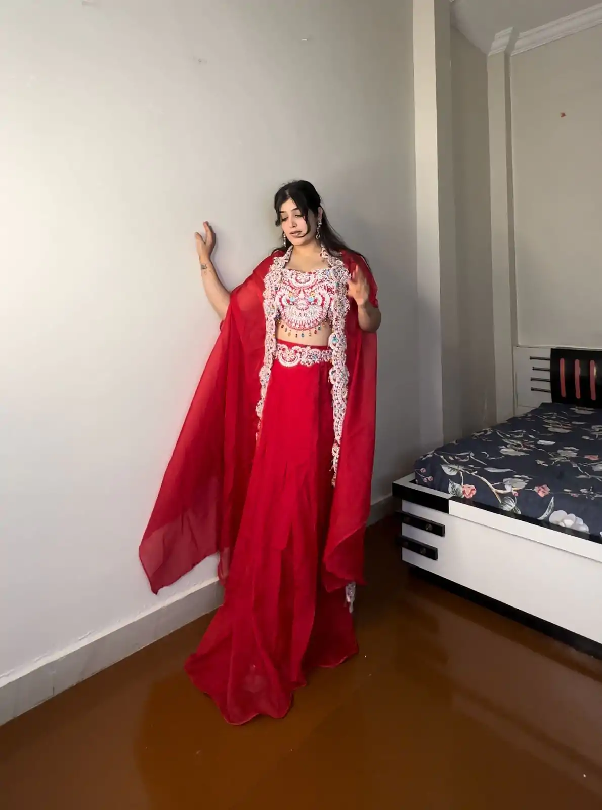 BE 338 Red Color Georgette Sequence Diamond Work Dhoti Suit Casual, Wedding, Festive, Events . Expected Delivery  4-6 Working Days @1999/- only      | Jump Suits, Salwar suit, Designer Suits, Casual Suits, Creative suits, Palazzo Suits, Party Wear Suits, Patiala Suits, Straight Suits