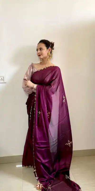  AC Resham Wine Color Rangoli Silk Handwork Cutwork Pearl Saree Casual, Wedding, Festive, Events . Expected Delivery  4-6 Working Days @1999/- only                                                                                                                                             | Sarees, Bollywood Sarees, Creative Sarees, Designer Sarees, Embroidered Sarees, Ethnic Saree, Modern Digital sarees, Party Wear Sarees
