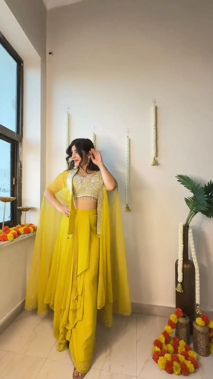 LG 1931 Yellow Color Georgette Sequence Work On Front Dhoti Suit Casual, Wedding, Festive, Events . Expected Delivery  4-6 Working Days @1999/- only      | Jump Suits, Salwar suit, Designer Suits, Casual Suits, Creative suits, Palazzo Suits, Party Wear Suits, Patiala Suits, Straight Suits
