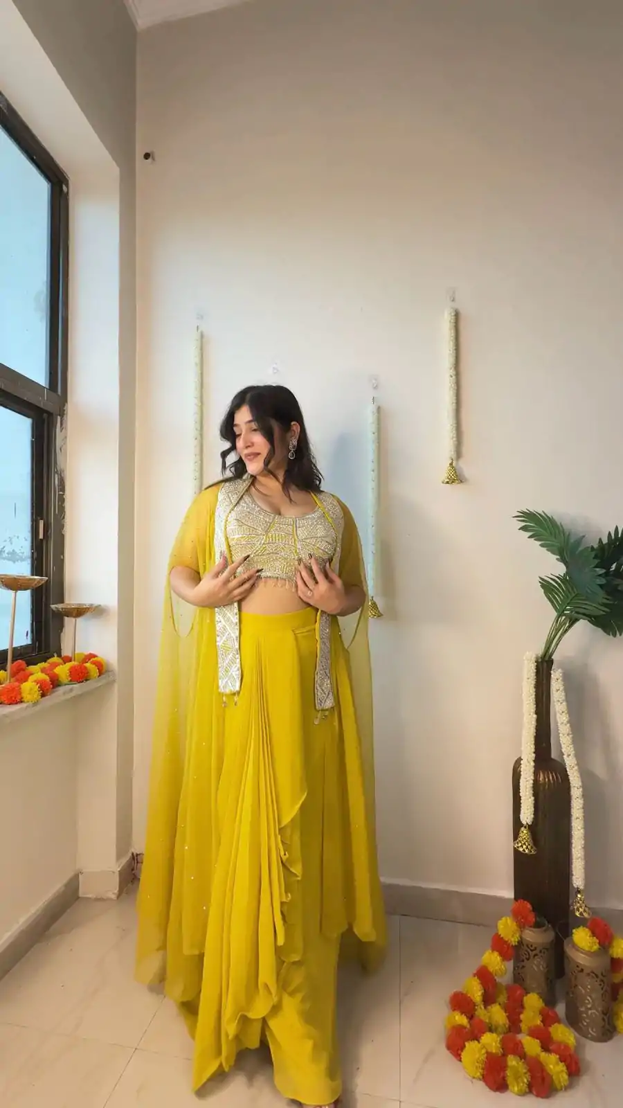 LG 1931 Yellow Color Georgette Sequence Work On Front Dhoti Suit Casual, Wedding, Festive, Events . Expected Delivery  4-6 Working Days @1999/- only      | Jump Suits, Salwar suit, Designer Suits, Casual Suits, Creative suits, Palazzo Suits, Party Wear Suits, Patiala Suits, Straight Suits