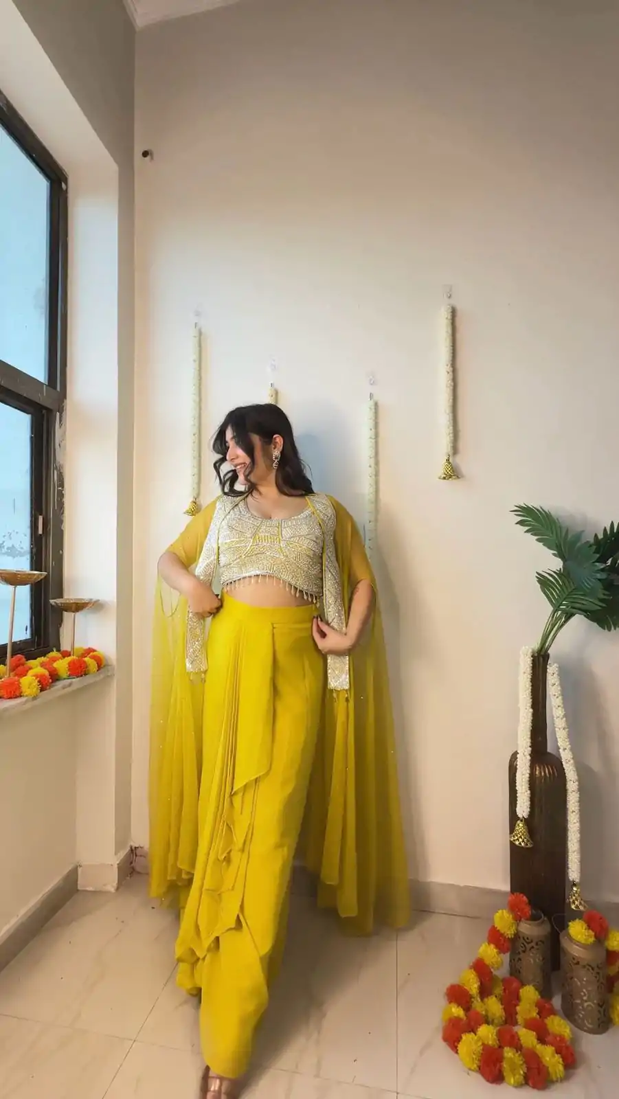 LG 1931 Yellow Color Georgette Sequence Work On Front Dhoti Suit Casual, Wedding, Festive, Events . Expected Delivery  4-6 Working Days @1999/- only      | Jump Suits, Salwar suit, Designer Suits, Casual Suits, Creative suits, Palazzo Suits, Party Wear Suits, Patiala Suits, Straight Suits