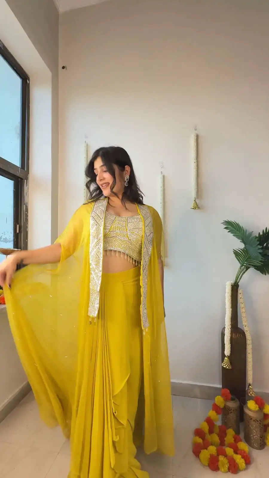 LG 1931 Yellow Color Georgette Sequence Work On Front Dhoti Suit Casual, Wedding, Festive, Events . Expected Delivery  4-6 Working Days @1999/- only      | Jump Suits, Salwar suit, Designer Suits, Casual Suits, Creative suits, Palazzo Suits, Party Wear Suits, Patiala Suits, Straight Suits