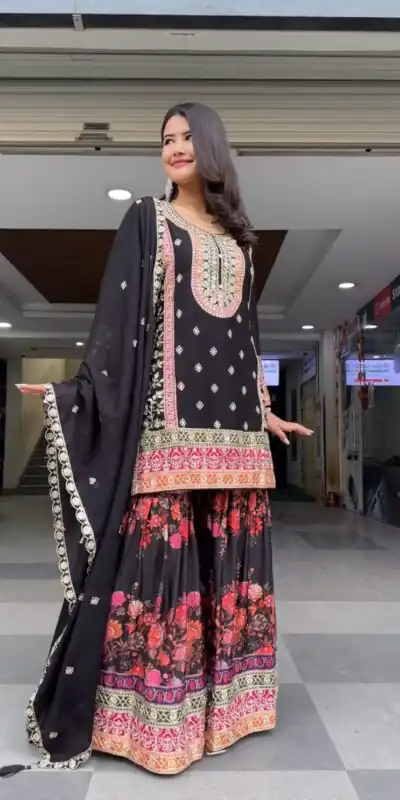 KF 1680 Black Color Georgette Sequences Work Salwar Suit Casual, Wedding, Festive, Events . Expected Delivery  4-6 Working Days @2199/- only      | Jump Suits, Salwar suit, Designer Suits, Casual Suits, Creative suits, Palazzo Suits, Party Wear Suits, Patiala Suits, Straight Suits