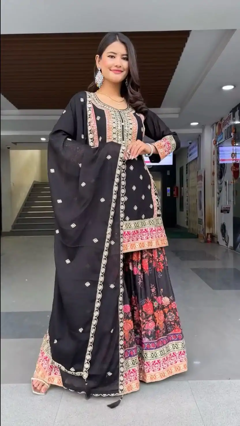KF 1680 Black Color Georgette Sequences Work Salwar Suit Casual, Wedding, Festive, Events . Expected Delivery  4-6 Working Days @2199/- only      | Jump Suits, Salwar suit, Designer Suits, Casual Suits, Creative suits, Palazzo Suits, Party Wear Suits, Patiala Suits, Straight Suits