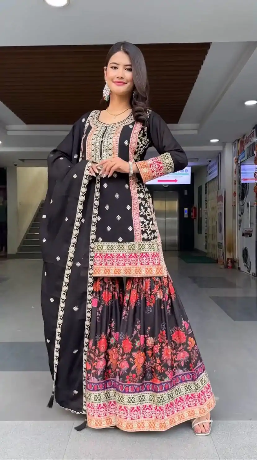 KF 1680 Black Color Georgette Sequences Work Salwar Suit Casual, Wedding, Festive, Events . Expected Delivery  4-6 Working Days @2199/- only      | Jump Suits, Salwar suit, Designer Suits, Casual Suits, Creative suits, Palazzo Suits, Party Wear Suits, Patiala Suits, Straight Suits