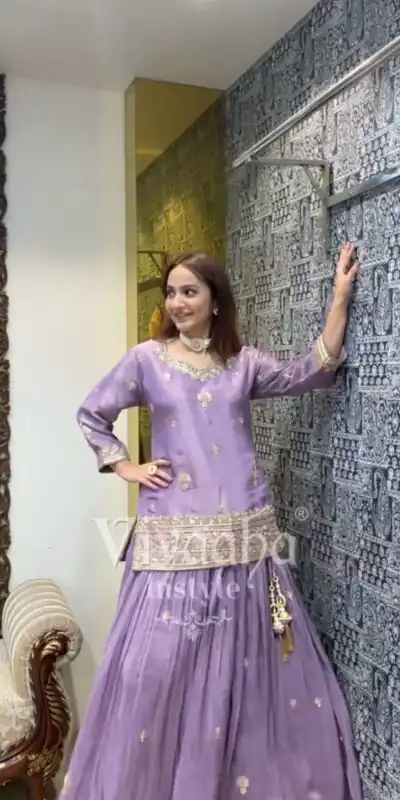 SRK 5254 Purple Color Jimmy Choo Silk Sequence Work Lehenga Choli Casual, Wedding, Festive, Events . Expected Delivery  4-6 Working Days @2049/- only      | Lehenga, Bollywood Lehenga, Creative Lehenga, Designer Lehenga, Embroidered Lehenga, Party Wear Lehenga