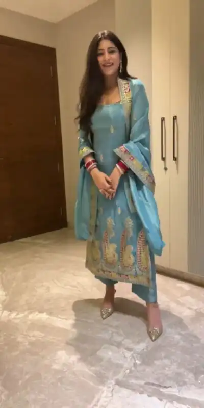 SR 1613 Blue Color Chinon Silk Embroidery Sequence Work Salwar Suit Casual, Wedding, Festive, Events . Expected Delivery  4-6 Working Days @1999/- only      | Jump Suits, Salwar suit, Designer Suits, Casual Suits, Creative suits, Palazzo Suits, Party Wear Suits, Patiala Suits, Straight Suits