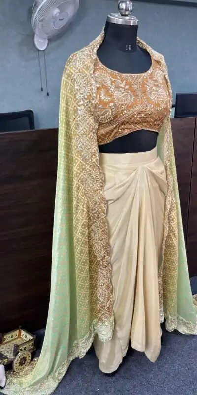 BD 1747 Orange Color Chinon Silk Embroidery Sequins Work Dhoti Suit Casual, Wedding, Party, Festive, Events Etc.4-6 Working Days@ 1999/-only | Jump Suits, Salwar suit, Designer Suits, Casual Suits, Creative suits, Palazzo Suits, Party Wear Suits, Patiala Suits, Straight Suits